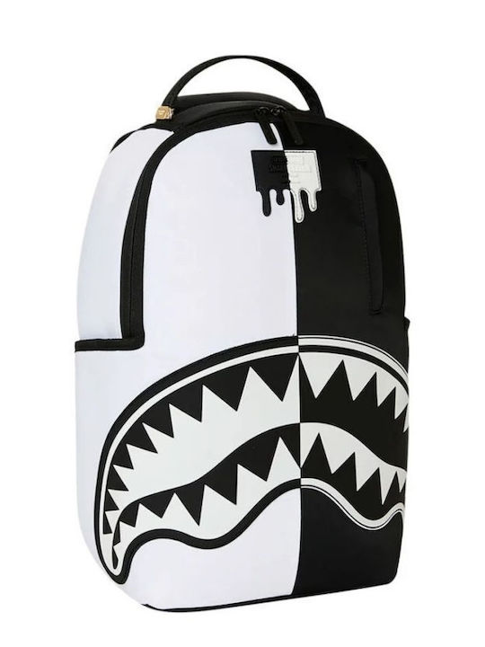 Sprayground Schulranzen Rucksack für Junior High-High School Shark Central Schwarz Weiß Stencil