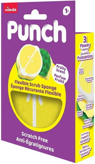 Vileda Punch Flexibler Küchenschwamm Zitrone 1 Stück