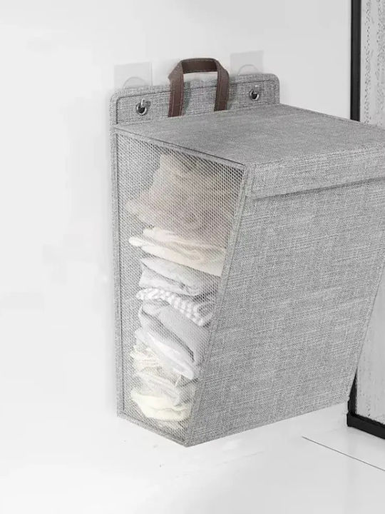 Coș de rufe din material pliabil cu capac 55x55x39cm Gri