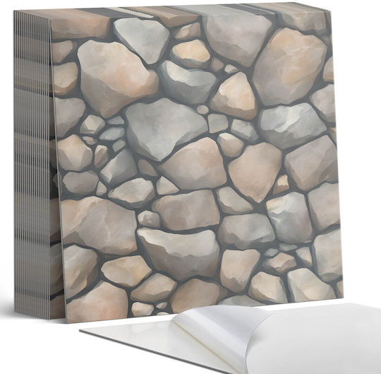 Set Of Vinyl Tiles Decorative Stone Pattern Kitchen Or Bathroom 20x20x20 Cm