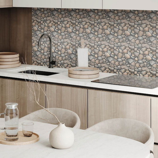 Set Of Vinyl Tiles Decorative Stone Pattern Kitchen Or Bathroom 20x20x20 Cm