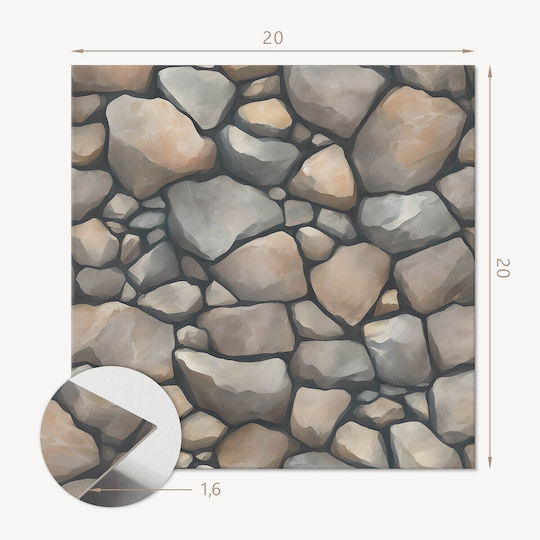 Set Of Vinyl Tiles Decorative Stone Pattern Kitchen Or Bathroom 20x20x20 Cm