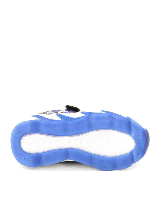 Kids Sneakers with Hoop & Loop Closure and Lights Black