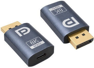 Powertech CAB-UC102 Μετατροπέας DisplayPort male σε USB-C female Γκρι
