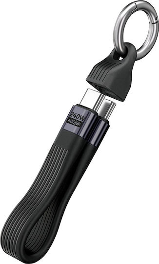 Mobile Origin Braided / Flat / Keychain Cablu Video USB-C Tată - USB-C 240W PD Negru 0.13m MO-UK-CB17-BLK
