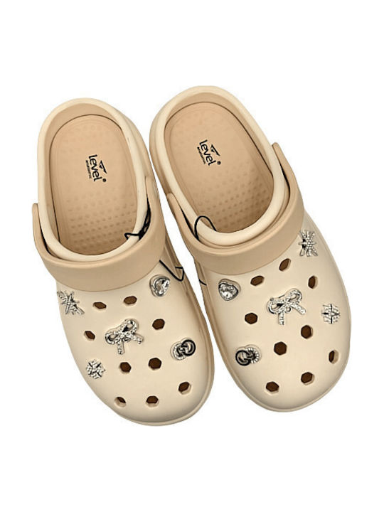 Level Anatomic Damentagliche Anatomische Holzschuhe Beigen