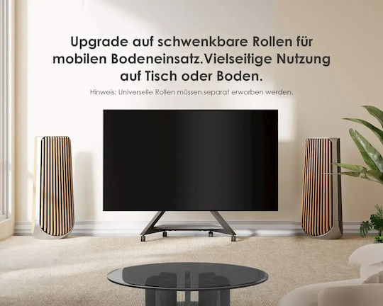 Fitueyes Eiffel V2 Tt88 Black Desktop Floor TV Stand 55"-88" Adjustable Height