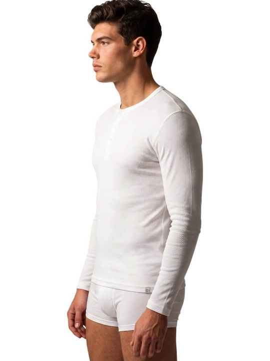 Tricou De Corp Pentru Bărbați Mânecă Lungă Alb