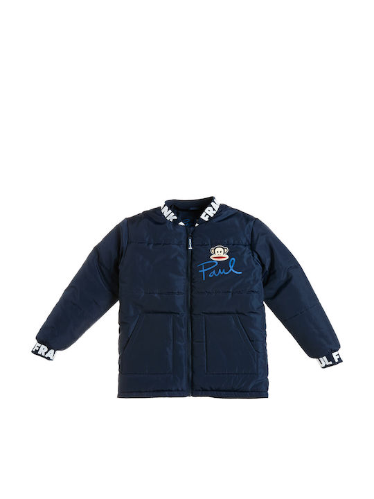 Waterproof Kids Casual Jacket Short with Hood Navy Blue