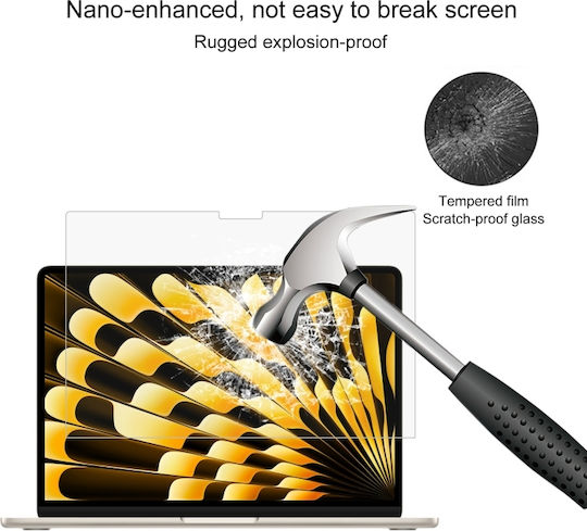 Темперирано стъкло Macbook Air 13.6" 2023 024 2025-прозрачно Oem