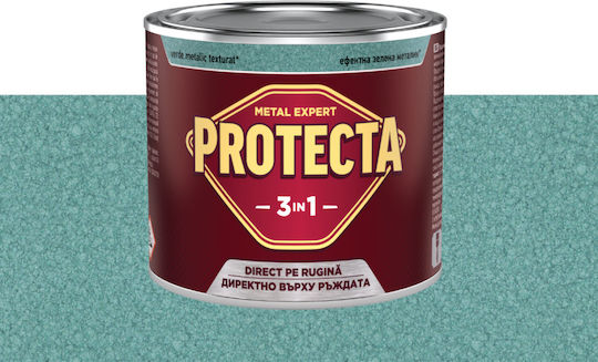 Protecta 3-в-1 Метално Цвят Черен Метал Ръжда Конвертор Праймер Декоративно Покритие В Една Кутия Може Да Се Нанася Директно На Ръжда Лъскав Завършек 0.5л Впечатляващ Металически Зелен