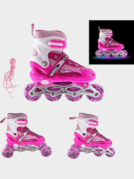 Adjustable Roller Skates Gc Sk2 Set 3 1 Pink Led-large 38-42