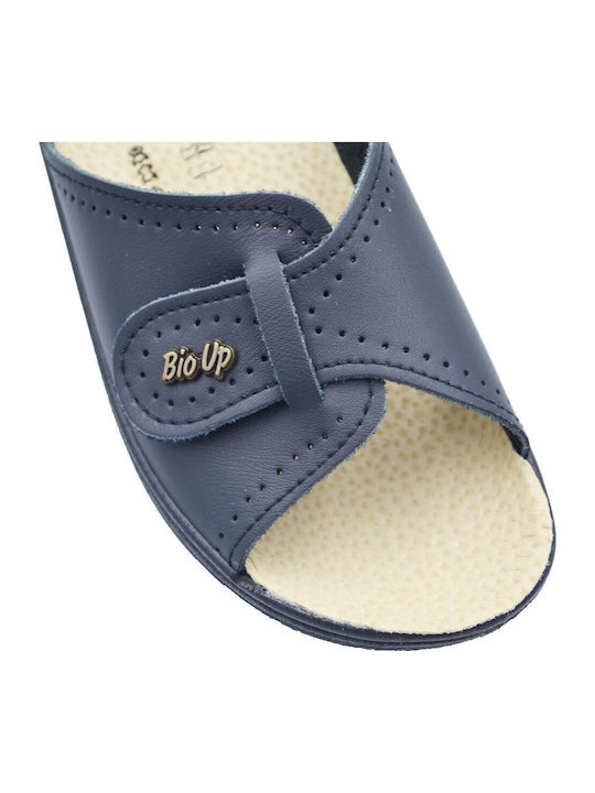 Anatomische Leder Damen Hausschuhe Blau