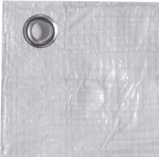 Weiße Planen 8x10 M 55 G/m² Wasserdicht Metall Befestigungsringe