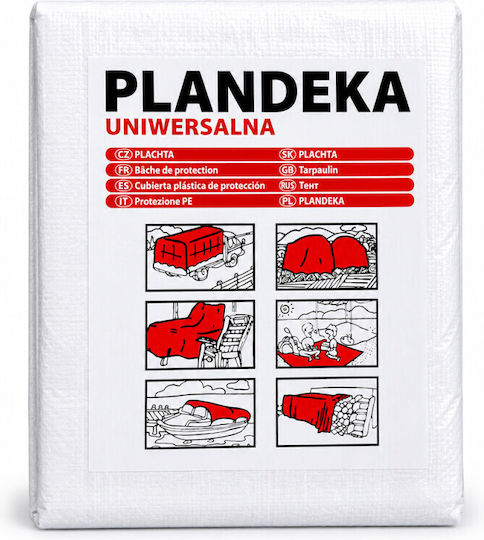 Waterproof Tarp Garden Construction Site Storage 6x8 M 55 G/m² White Pe