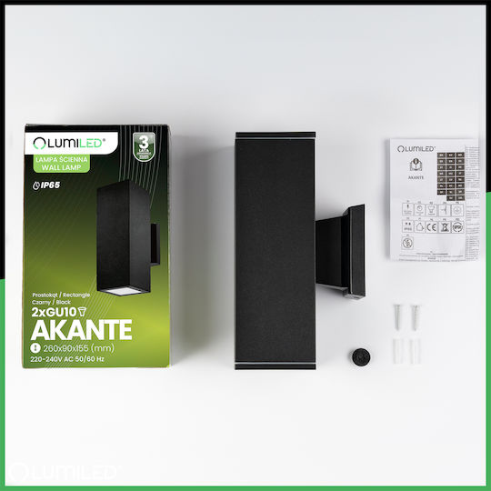 Outdoor Garden Light Wall-Mounted Front Light GU10 LED IP65 Akante Lumiled