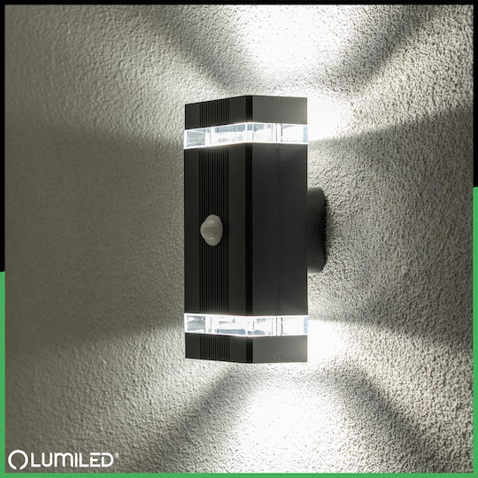 Iluminat Exterior Montat Pe Perete Grădină Aplica Față Sus Jos 2x Gu10 Negru Senzor De Mișcare Crepuscular Ip54 Hedera Lumiled Iluminat Exterior Montat Pe Perete Grădină Aplica Față Sus Jos 2x Gu10 Negru Senzor De Mișcare Crepuscular Ip54 Hedera Lumiled