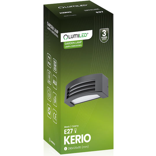 Εξωτερική Λάμπα Κήπου E27 Led Πρόσοψης Τοίχου Ip54 Kerio Lumiled