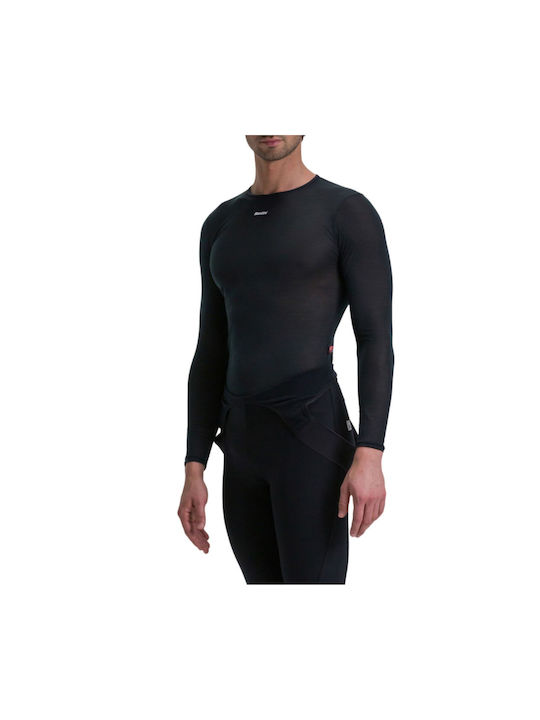 Santini Men's Long Sleeves Black Cycling Jersey