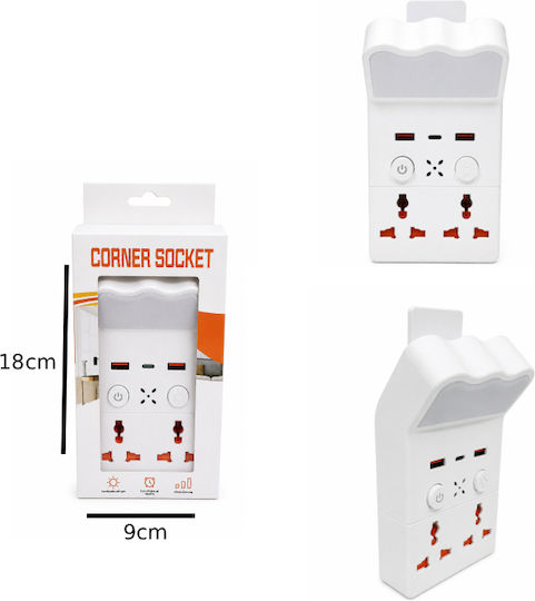 Двоен електрически контакт с 2 USB порта