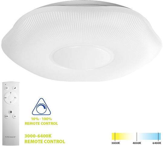 Vivalux Ceiling Light White with Integrated LED and Remote Control