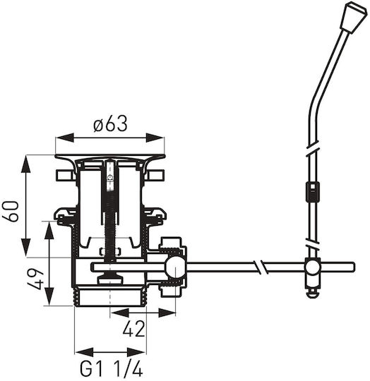 Ferro K39tw Sink Siphon Automatic Plastic Brass Edge 5/4”