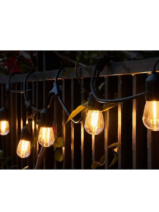 Verk Group Expandable Waterproof LED Garland Lights IP44 15m with 15 Bulbs Warm White