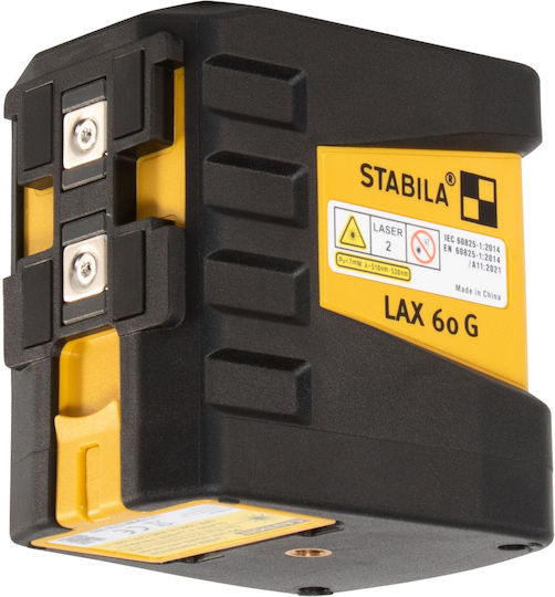 Stabila LAX 60 G Selbstnivellierendes Cross-Line Laser-Nivelliergerät mit Grünem Laserstrahl und Arbeitsbereich 30m