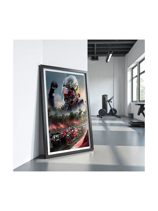 Poster Formula1 Charles Leclerc F067 60cm X 90cm Frame Natural Wood Beige 71703pd158762f55316