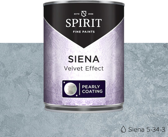 Декоративна Шпакловка Spirit Siena Velvet Мъглив Ефект Перлен Блясък 2.5л Синьо Сиво