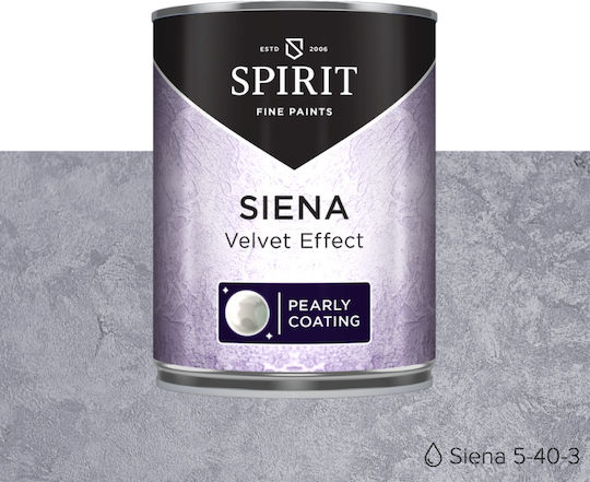 Декоративна Шпакловка Spirit Siena Velvet Cloud Ефект Перлен Блясък 1л Сиво-Синя