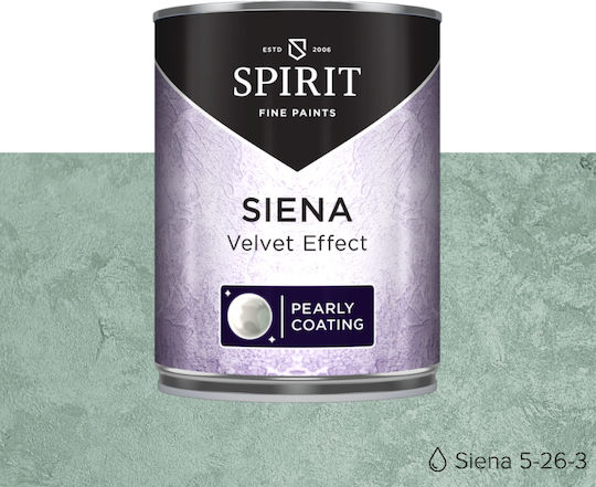 Декоративна Мазилка Spirit Siena Velvet Мъглив Ефект Перлен Блясък 2.5л Зелен