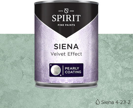 Декоративна Шпакловка Spirit Siena Velvet Облак Ефект Перлен Блясък 2.5л Перлен Зелен