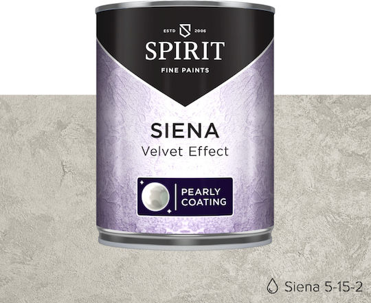 Декоративна Мазилка Spirit Siena Velvet Мътен Ефект Перлен Блясък 1л Сиво-зелен