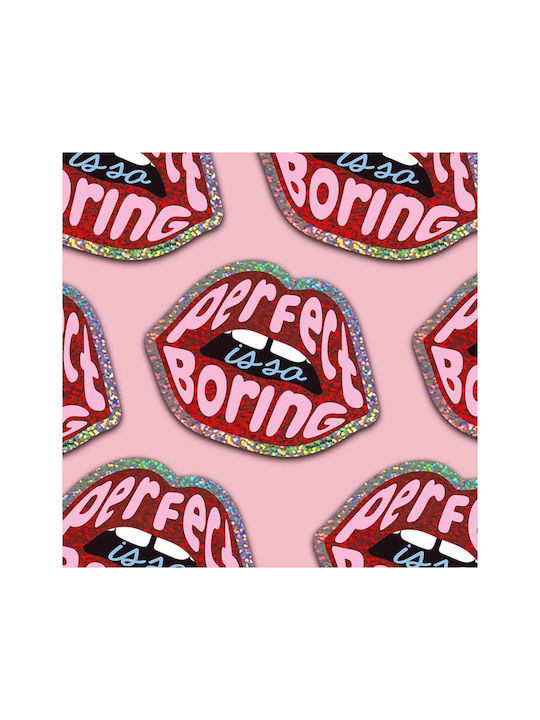 Αυτοκόλλητo Βινυλίου Red Lips Perfect Is So Boring 6 X 8 Εκ