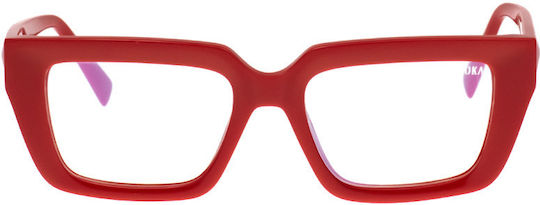 Epoka Martini C04 Red Acetate Prescription Eyeglass Frames