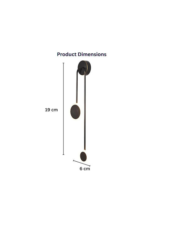 Lampă de perete LED 10 W Lumină neutră Se W2550-bk A+b W6 X H19 Cm Ip20