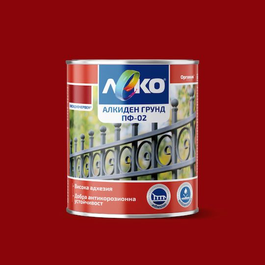 Alkyd Primer Leko Pf-02 Black Metals 0.90l Oxide Red
