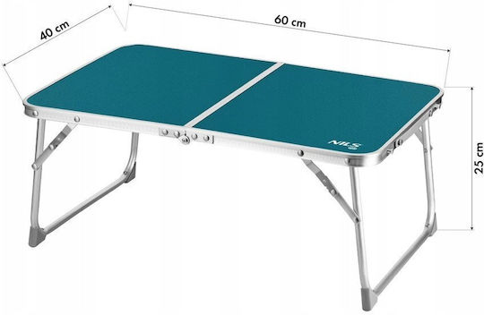 Nils Folding Aluminum Camping Table 40x60cm Blue