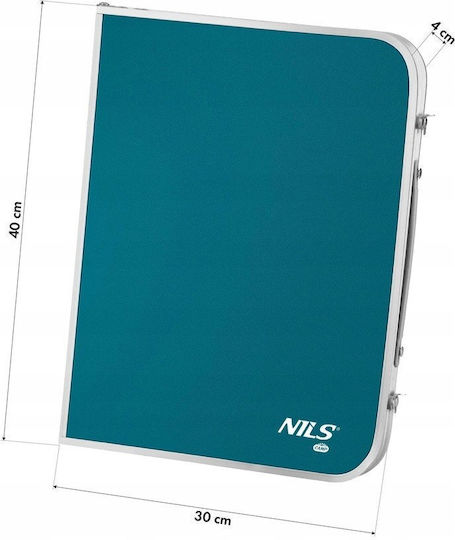 Nils Folding Aluminum Camping Table 40x60cm Blue