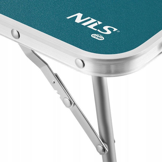 Nils Folding Aluminum Camping Table 40x60cm Blue