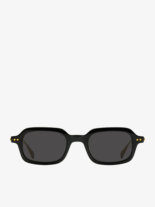 De Sunglasses Orien Women Sunglasses With Black Metallic Frame And Black Lens