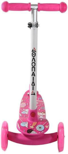 Athlopaidia Kids 3-Wheel Scooter with LED Lighting Pink