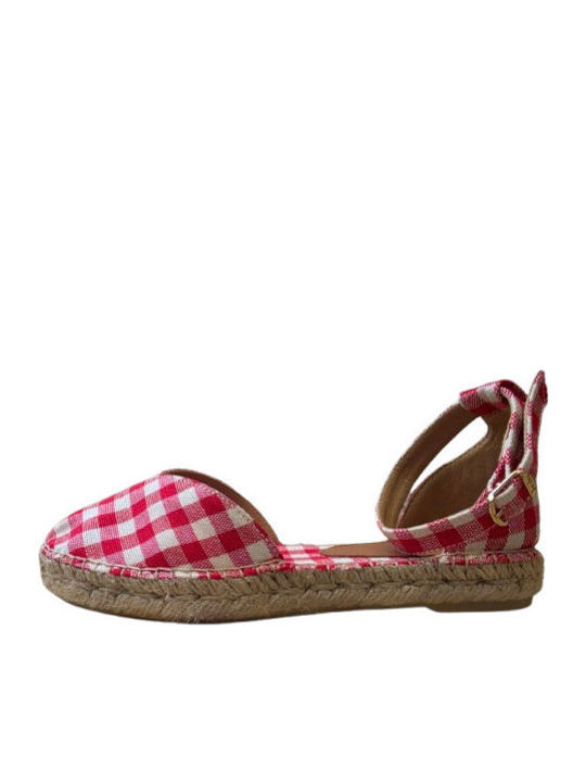Fabric Women's Espadrilles In Red Colour