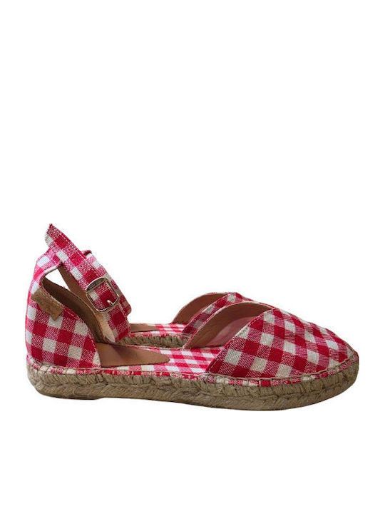 Fabric Women's Espadrilles In Red Colour