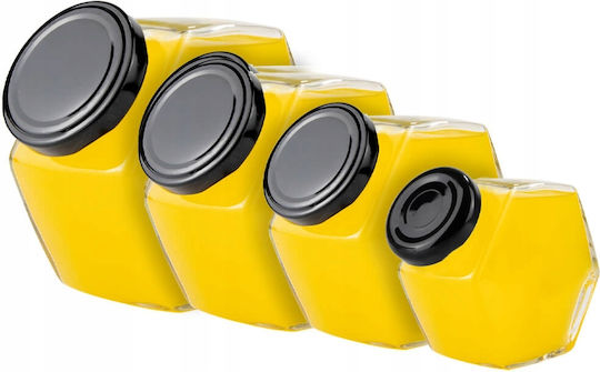 12x Sechseckiges Dekoratives Glas 100ml Marmelade Gewürze