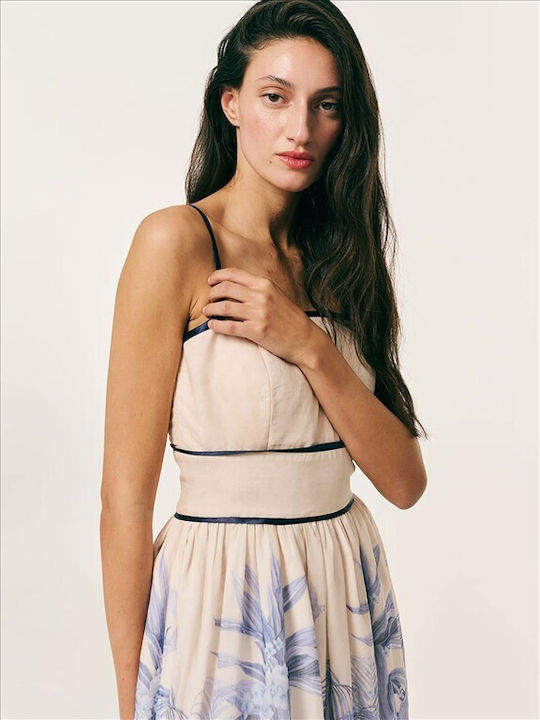 Summer Midi Evening Dress Blue