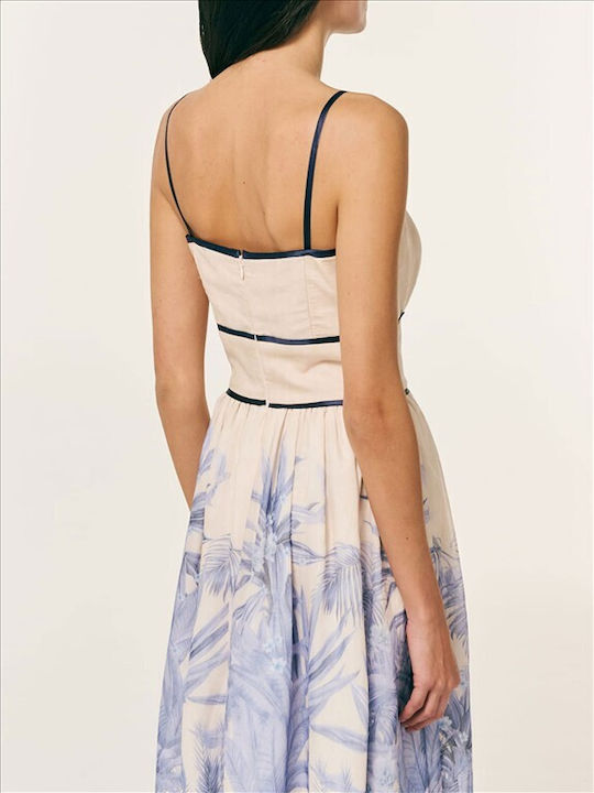 Summer Midi Evening Dress Blue