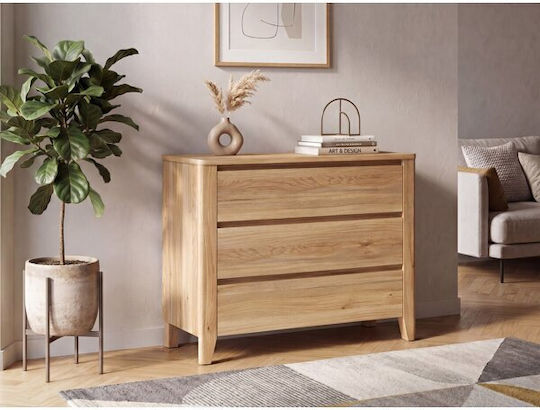 Bedroom Chest of Drawers Wooden Talduno 102 Light Oak 117x43x90cm Bedroom Chest of Drawers Wooden Talduno 102 Light Oak 117x43x90cm