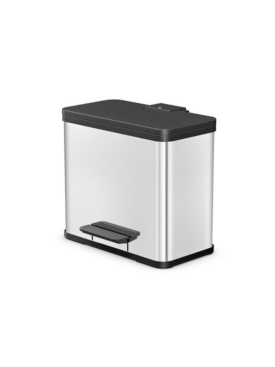 Hailo Waste Bin from Stainless Steel with Pedal Grey 17lt